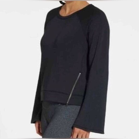 CALIA by Carrie Underwood Women’s Sz M Side Zippers Black Sweatshirt Active Top - Picture 1 of 12
